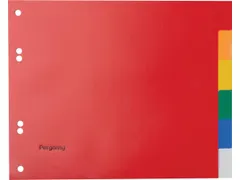 tabbladen, ft A5, 6-gaatsperforatie, PP, 6 tabs in geassorteerde kleur