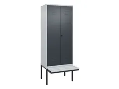 armoire vestiaire noir et blanc HxlxP 2120x800x815mm 2compart.