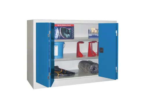 Vouwdeurkast 1000x1200x600mm 2legborden Verzinkt Ral7035 Front Ral5012