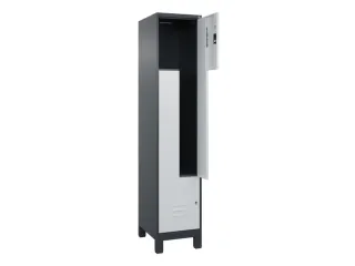 Z-garderobekast,HxBxD 1950x400x500mm,vak B 200/400mm,cil.-slot,voeten - 2