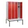 locker met bank,HxBxD 1950x1200x815mm,4vak,vak B 300mm,draaigrendel
