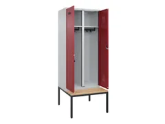 locker met bank,voor scheiding van kleding,HxBxD 2120x800x815mm,2vak