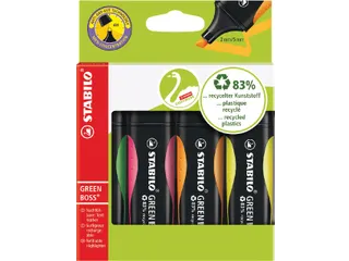 Markeerstift Stabilo Boss Green Assorti 4Stuks - 1