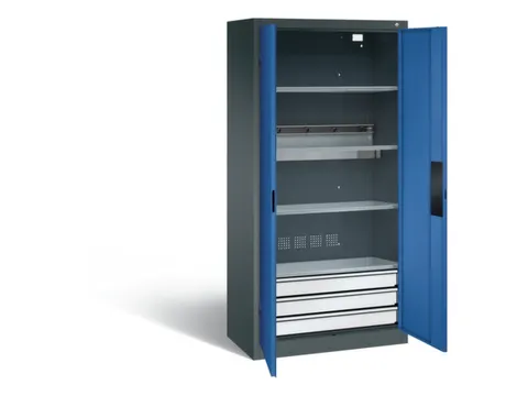 acculaadkast 1950x930x500mm 5stekkerdozen 230V cil.-slot front RAL5010