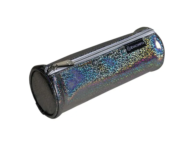 Pennenetui rond PU Glitter 4 kl ass