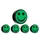 Magneet smiley 35mm groen 5 stuks