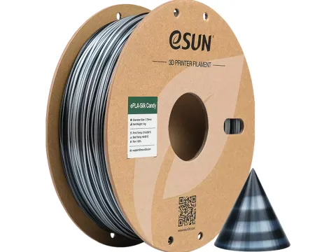 eSUN 3D printer Filament ePLA-Silk Candy 1,75mm Zilver/Zwart 1kg