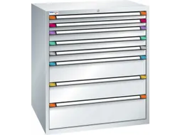 ladekast HxBxD 1200x1005x695mm 8laden RAL7035 front RAL7035