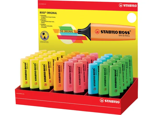 BOSS ORIGINAL surligneur, présentoir de 45 pièces in 6 geassorteerde