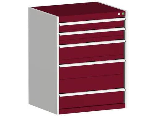 ladekast HxBxD 1000x800x650mm 5laden romp RAL7035 front RAL3004