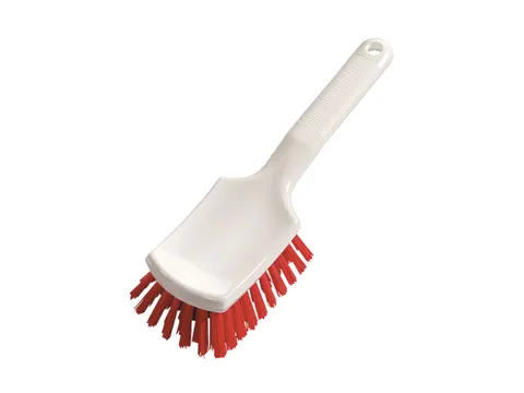 Handborstel met steel rood hard pak à 2 stuks