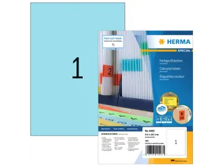 HERMA 4403 Gekleurde etiketten A4 210x297mm Blauw 100 stuks - 1