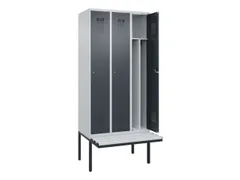 locker met bank,voor scheiding van kleding,HxBxD 2120x900x815mm,3vak