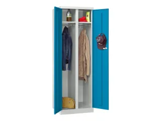 kleding-/wasgoedkast,HxBxD 1800x600x500mm,RAL7035,front RAL5012 - 2