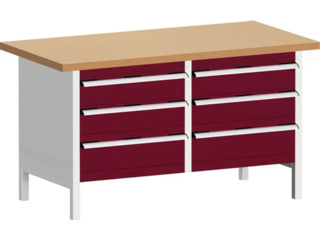 werkbank met opbergruimte,HxBxD 840x1500x750mm,beukenblad