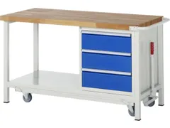 Werkbank 880x1500x700mm Beukenhouten Werkblad 3laden