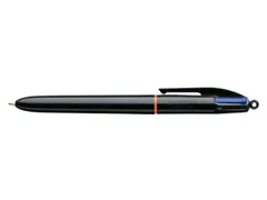 Balpen Bic 4kleuren Pro met ring medium zwart