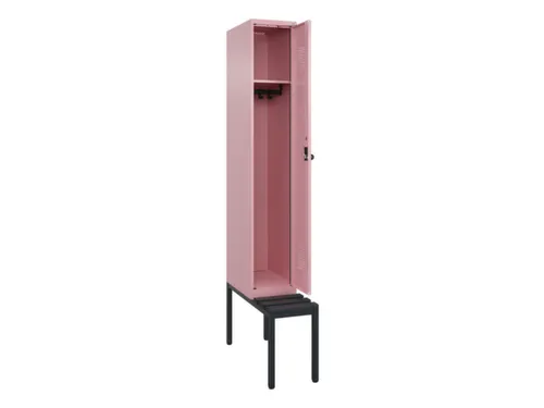 locker met bank,HxBxD 2120x300x815mm,1vak,vak B 300mm,draaigrendel