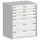 ladekast HxBxD 1000x800x525mm 7laden romp RAL7035 front RAL7035