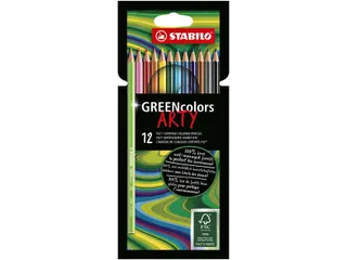 Kleurpotloden STABILO 6019 GREENcolors Arty assorti etui à 12 stuks - 1