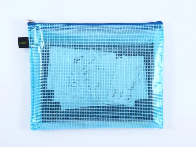 etui A5 PVC-vrij blauw transparant met ritssluiting