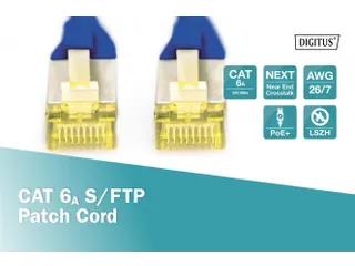 CAT 6A S-FTP patchkabel Cu LSZH AWG 26/7 Lengte 0,25m Blauw - 3