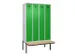 armoire vestiaire avec banc noir et blanc,HxlxP 2120x1200x815mm