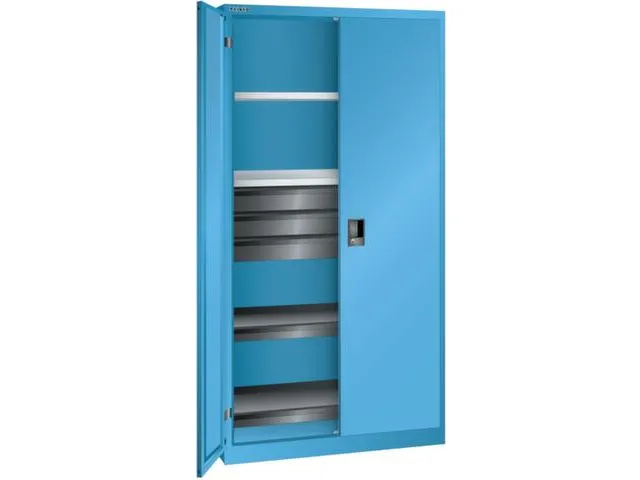 universele kast,HxBxD 1950x1000x580mm,4xStalen bodem,3lade(n),key lock