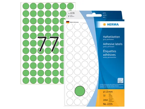 HERMA 2235 Multipurpose etiketten Rond 13mm Groen 2464 stuks