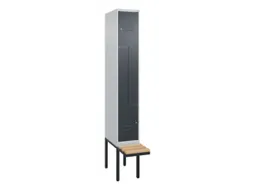 Z-garderobekast,HxBxD 2120x300x815mm,2vak,vak B 300mm,cil.-slot
