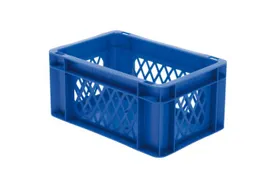 Euronorm-Stapelbak 5.5l Hxlxb 145x300x200mm Wanden Open Blauw