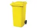 poubelle,240l,HxlxP 1075x580x730mm,couvercle jaune,corps PE jaune