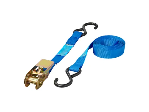 Spanband ProPlus ratel 5 meter met 2 haken blauw