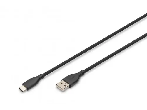 USB-C siliconen oplaadkabel USB-A USB-C 0,5m USB 2.0 60W zwart