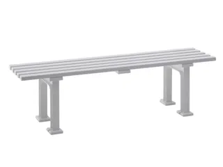 Kunststofbank 415x1500x370mm Zit H 415mm 5 Latten 2 Pootstellen Wit - 2