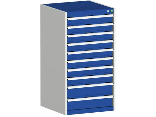 ladekast HxBxD 1200x650x650mm 10laden RAL7035 front RAL5010