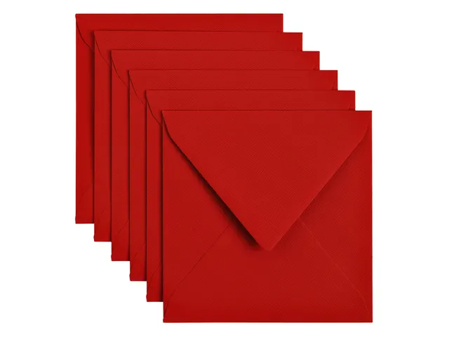 Envelop Papicolor 140x140mm rood pak à 6 stuks