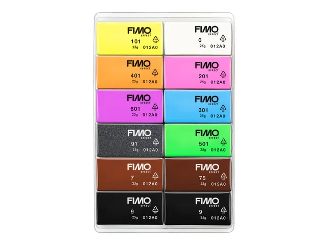 Pâte à modeler Fimo Effet Colour Pack 12 couleurs néon