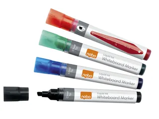 Whiteboardmarker Nobo Liquid ink schuin assorti 4mm 4st - 1