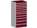 ladekast HxBxD 1600x800x650mm 11laden RAL7035 front RAL3004