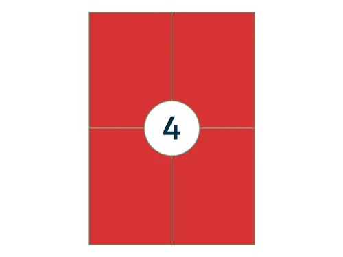 Gekleurde Etiketten 105x148mm Rood 42622 1000 Vel