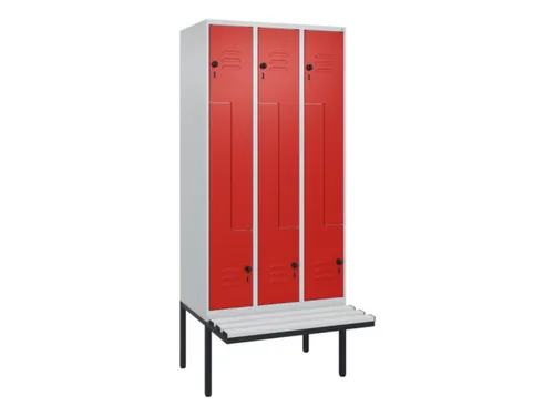 Z-garderobekast,HxBxD 2120x900x815mm,6vak,vak B 300mm,draaigrendel
