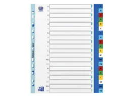 Tabbladen Oxford A4+ 11-gaats 20-delig A-Z PP kleur