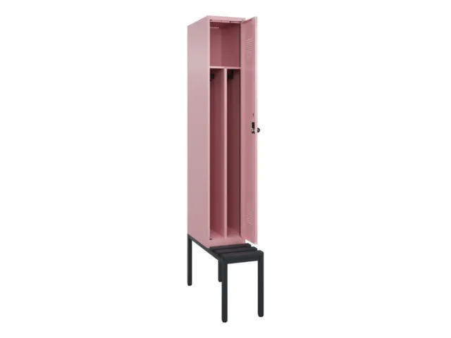 locker met bank,voor scheiding van kleding,HxBxD 2120x300x815mm,1vak