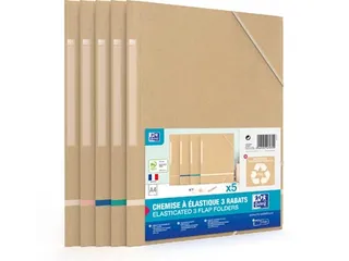 elastomap A4, karton, naturel assorti, 5 stuks - 8