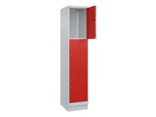 lockerkast,HxBxD 1950x400x500mm,1x3vakken,vak B 400mm,cil.-slot,sokkel - 1