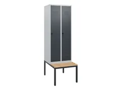 locker met bank,HxBxD 1950x600x815mm,2vak,vak B 300mm,draaigrendel