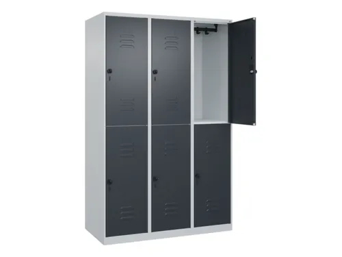 dubbeldekse locker,HxBxD 1850x1200x500mm,3x2vak.,vak B 400mm