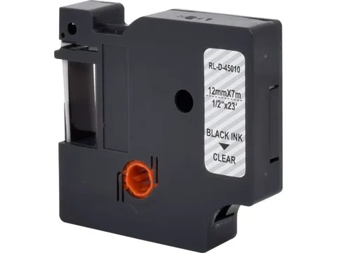 Neutral Labeltape voor Dymo D1 S720670 9mmx7m zwart op transparant