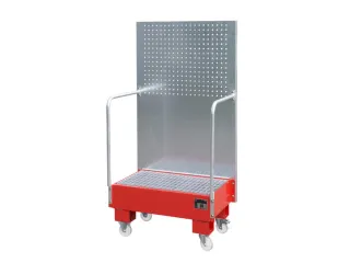 verrijdbare opvangbak,v. 2x60l vat,opvangvol. 60l,HxBxD 1685x890x570mm - 1